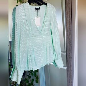 Something Navy Peplum Top XS